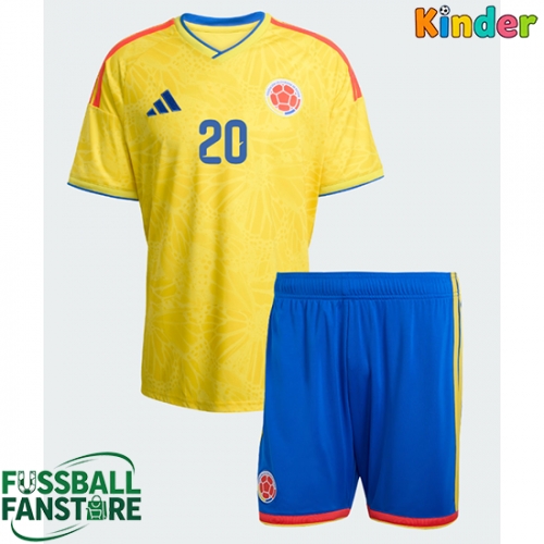 Kolumbien Juan Fernando Quintero #20 Replik Heimtrikot Kinder WM 2026 Kurzarm (+ Kurze Hosen)